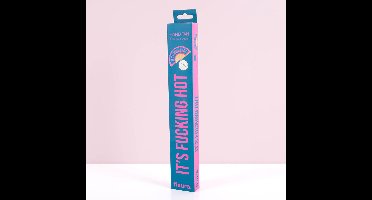 Houten waaier It's Fucking Hot - Blauw/roze/geel van Fisura