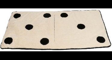 Coockoo Domino Dream Hondendeken - Plaid Hond voor Auto en Mand - Dubbelzijdig Zacht Pluche - 120x60cm - Wit/Zwart