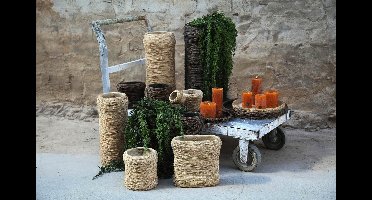 PTMD Bloempot Ricci - 40x20x36 cm - Cement - Bruin