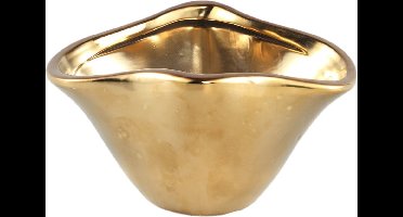 PTMD Giva Bloempot - 16 x 12 x 9 cm - Keramiek - Goud