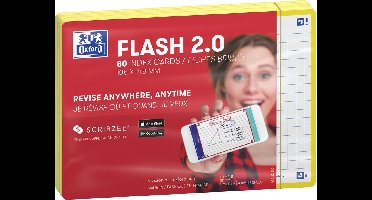 Oxford Flash 2.0 - Flashcards - Geruit 5mm - A6 - Gele rand - 80 stuks