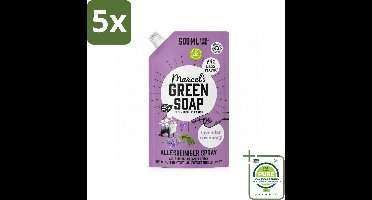 5 x Marcel's Green Soap - Allesreiniger Spray - Navulling - Lavendel & Rozemarijn - Frisse reiniging - 500 ml - Grootverpakking - Vaatwasstrips - Allesreiniger - Natuurlijke Reiniger - Biologische Reiniger - Vegan Reiniger - Lavendel En Rozemarijn