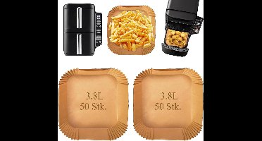 SnelShoppen - 100 Stuks Airfryer Bakpapier voor 7.6L Ninja SL300EU & Andere Airfryers, Wegwerp Bakpapier, Olie- en Hittebestendig, Ideaal voor Keuken