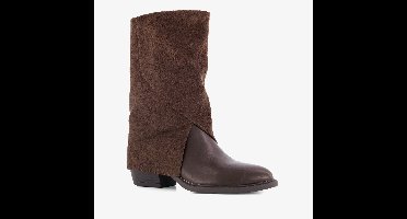Nova slouchy dames cowboylaarzen met omslag bruin - Maat 41
