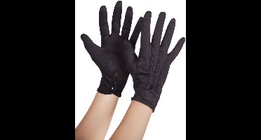 Widmann - Zwarte Handschoenen - Zwart - Carnavalskleding - Verkleedkleding