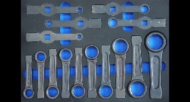 Schokdoppen set 15-delig voor gereedschapswagen, 560mm breed