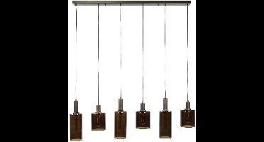 Giga Meubel Hanglamp Sepiora - Bruin Glas - 6-Lichts - 118x14x150cm