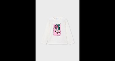MAYORAL - Meisjes t-shirt - Maat 116 - Meisjes - wit -