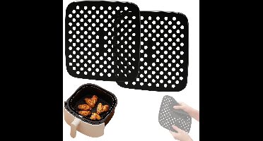 Bakmatten, set van 2 stuks. Herbruikbare geperforeerde matten voor airfryers, geschikt als vervanging van bakpapier en compatibel met Ninja airfryers.