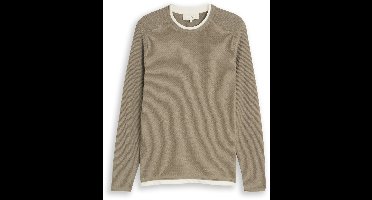 Tom Tailor Denim - Gebreide trui in 2-in-1-look - Maat XS - dark sage green