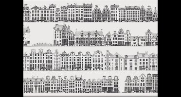 Bekking & Blitz -Placemat - Kunststof placemat - Kunst - Grafische kunst - Uniek design - Museum kunst - Grachtenpandjes - Caspar Jacobszoon Philips - Collection Rijksmuseum Amsterdam
