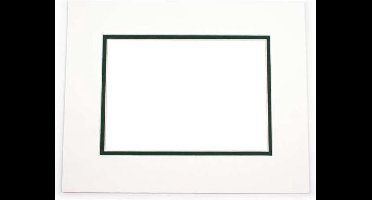 Passepartout Dubbeldik Wit/Donker Groen 30,5x40,6cm (10 stuks)