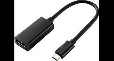 Renkforce RF-4613070 USB-C-displaykabel USB-C / DisplayPort Adapterkabel USB-C stekker, DisplayPort-bus 0.14 m Zwart