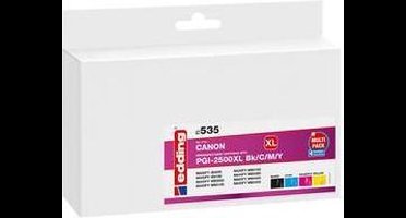 Edding Inktcartridge vervangt Canon PGI-2500BK XL, PGI-2500C XL, PGI-2500M XL, PGI-2500Y XL Compatibel Combipack Zwart,