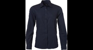 James and Nicholson Dames/dames Poplin-shirt met lange mouwen (Marine)