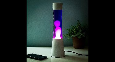 Lavalamp wit met paarse vloeistof en witte lava van Fisura