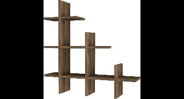 Skye Decor, Wandplank, Juke - Walnut, Gemelamineerde spaanplaat, Walnoot, 76,4 x 18 x 80 cm