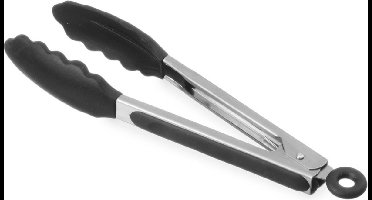 HENDI Serveertang zwart 345 mm met siliconenbek en vergrendeling