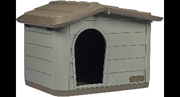 duvoplus Pepita ECO Hondenhok - Huisdierhuis van Gerecycleerd Plastic - Binnen & Buiten - 65x46x48cm - Bruin/Groen