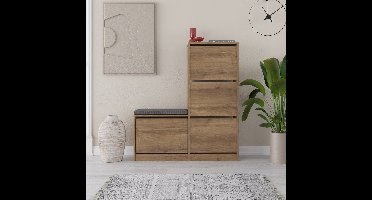 Skye Decor, Schoenenkast, Dude - Hitit, Gemelamineerde spaanplaat, Hitit, 105 x 26 x 118,5 cm