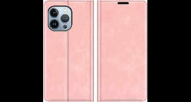 Just in Case hoesje geschikt voor iPhone 14 Pro Max - Hoesje met Pasjeshouder - Luxe Book Case - Roze