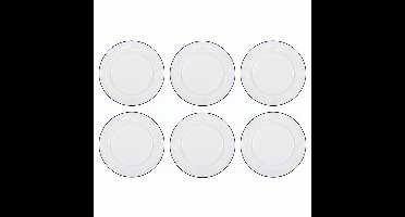 Cookinglife Dinerborden Whitmore - Eetbord Tafelbord - Dinner Plate - Aardewerk Wit Met Blauwe Rand - Vaatwasserbestendig - 27 cm, Set van 6