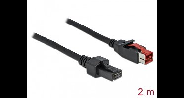Delock PoweredUSB cable male 24 V to 2 x 4 pin male 2 m for POS printers and terminals