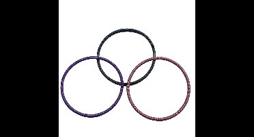 Glamour - Trendy - Armbandjes - Mouwophouders - Elastisch Metalen Spiraal - 3 Kleuren - Paars/Rose/Donkergrijs
