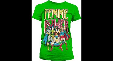 DC Comics Femme Power Girly T-shirt voor dames, groen