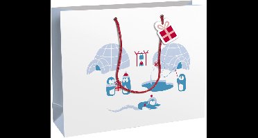 Clairefontaine kerstcadeautaszak 'Pinguïns', middel