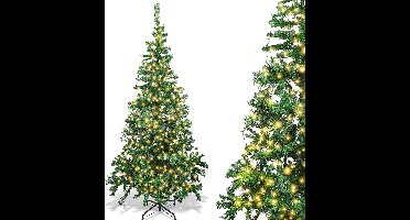 Aigostar 101XO - Kunstkerstboom 210 CM - 400 LED - 600 Takken - Kunstkerstboom met LED Verlichting - Kerstboom - Metalen Standaard - Groene
