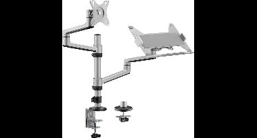 My Wall bureaubeugel voor monitoren tot 32 inch en notebooks tot 17,3 inch / full motion / zilver