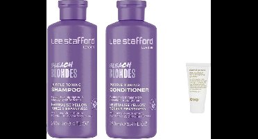 Lee Stafford - Blondes Purple - Toning Shampoo - 250 ml + Conditioner 250ML + WILLEKEURIG Travel Size