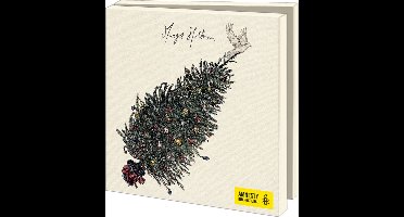 Bekking & Blitz - Kerstkaartenmapje - Set wenskaarten - Winterkaarten - Kunstkaarten - Uniek design - Inclusief sluitstickers - 10 stuks - Inclusief enveloppen - Kerstboom - Kerstslee - Margot Holtman - Amnesty International