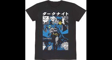 T-Shirt met Korte Mouwen Batman Manga Cover Zwart Uniseks - S
