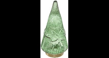 Kerstboom met LED-verlichting en glazen strik, hoogte 23 cm