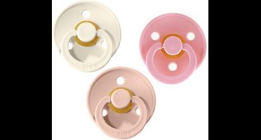 Bibs Fopspeen 3 stuks 6-18 maanden | Maat 2 | Ivory Crème White, Blush, Baby Pink