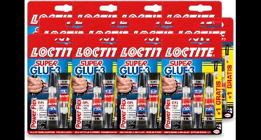 12 x Loctite - Secondelijm - Power Flex - 3 Lijmtubes - Voordeelverpakking - 12 stuks