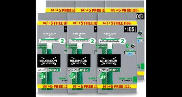 6 x Wilkinson - Wegwerpscheermesjes - Extra Essential 2 Sensitive - Zacht - 15 mesjes - Voordeelverpakking - 6 stuks