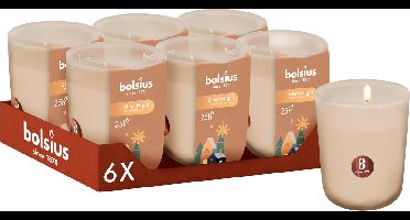 Bolsius - True Glow - 6 Geurkaarsen - Silent Night - Caramel- Voordeelverpakking - Geur Kaars