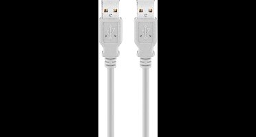 Goobay USB 2.0-datakabel USB-A naar USB-A, 3 m grijs, 480 Mbit/s, met USB-A-stekkers aan beide uiteinden en PVC-mantel