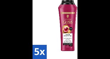 5 x Gliss - Shampoo - Color Protect & Shine - Voor Langdurige Kleurbehoud - 250 ml - Voordeelverpakking - 5 stuks