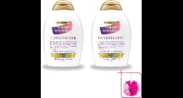 2 x OGX - Colour Retention - Conditioner - Voor Gekleurd Haar - 385 ml - Bulkverpakking - Kleurbehoud - Douchemop - Haarkleur