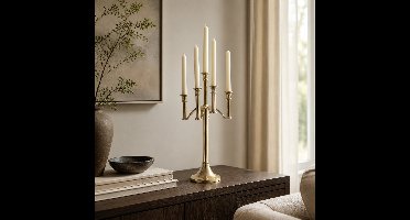 Hoppa! - Kandelaar - 5-Lichts - Goud - 20 x 20 x 61 (B x D x H)