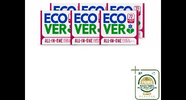 6 x Ecover - Vaatwastabletten All-in-One - Lemon & Mandarin - 72 Tabs - Wasstrips - Vaatwasmiddel - Vaatwastablet - Citroen En Mandarijn - Duurzaam Schoonmaken - Plantaardig Reinigen