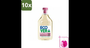 10 x Ecover - Vloeibaar wasmiddel - Wol & Fijnwas - 1 liter - 22 wasbeurten - Bulkverpakking - Zachte wasmiddelen - Douchemop - Wol wasmiddel