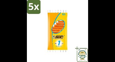 5 x Bic - Scheermesjes - Sensitive - Enkel Mesje - Wegwerpmesjes - 10 Scheermesjes - Wasstrips - Scheermesje - Wegwerpscheermesje - Gevoelige Huid - Enkel Mesje - Roestvrij Staal