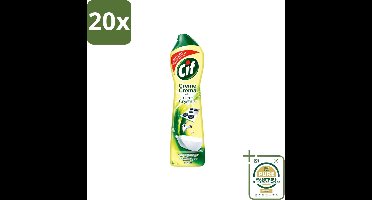20 x Cif - Badkamer & Keuken - Schuurmiddel - Cream Lemon - 500 ml - Wasstrips - Schoonmaakmiddel - Schuren - Vet Verwijderen - Kalkaanslag Verwijderen - Citrusgeur