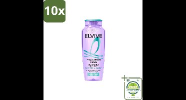 10 x L’Oréal Paris Elvive – Shampoo – Hyaluron Pure – Zuiverend – 250 ml - Grootverpakking - Vaatwasstrips - Zuiverende Shampoo - Hyaluronzuur Shampoo - Salicylzuur Shampoo - Vette Hoofdhuid Shampoo - Droge Punten Shampoo
