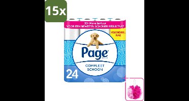 15 x Page - Compleet Schoon - Toiletpapier - 2-Laags - Comfortabel & Zacht - 24 Rollen - Bulkverpakking - Toiletpapier - Douchemop - 2-laags toiletpapier